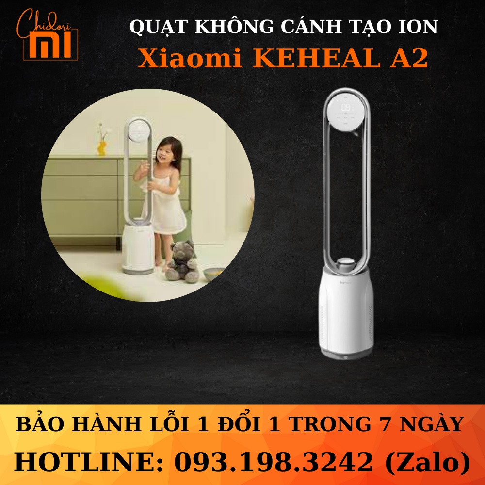 CHÍNH HÃNG - Quạt không cánh tạo ion âm Xiaomi Keheal A2 - BH 12 Tháng