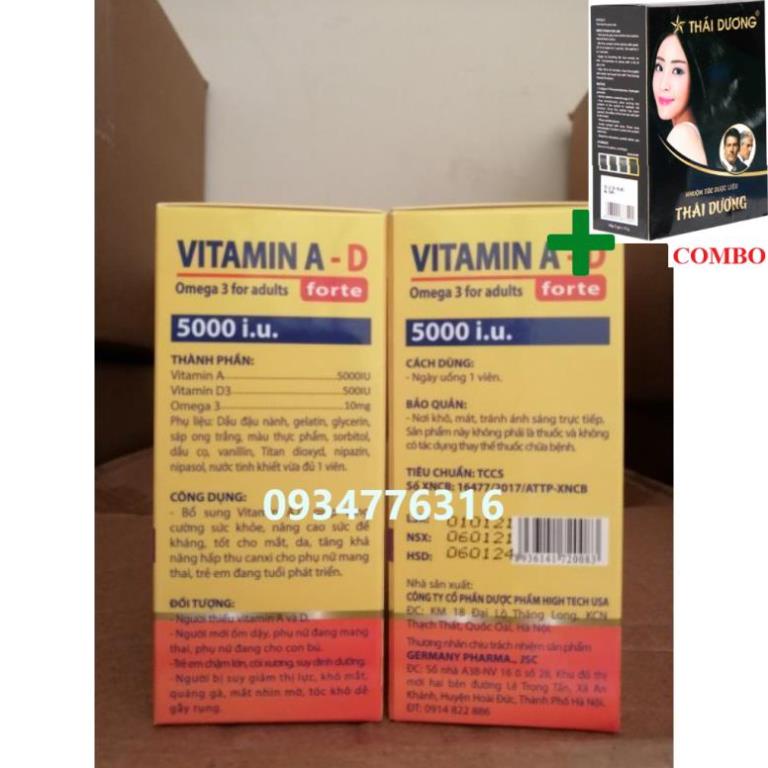 Combo Gội Là Đen Thái Dương+ ✅ Viên Uống Vitamin A D Bổ Sung Giảm Nguy Cơ Khô Mắt Hỗ Trợ Đẹp Da