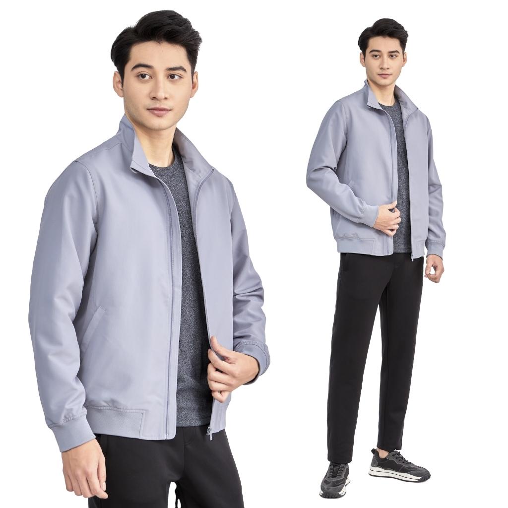 Áo khoác gió 2 lớp nam Aristino INSIDEMEN IJK010W2 Jacket dáng Regular fit suông vừa cổ trụ trơn màu vải Polyester
