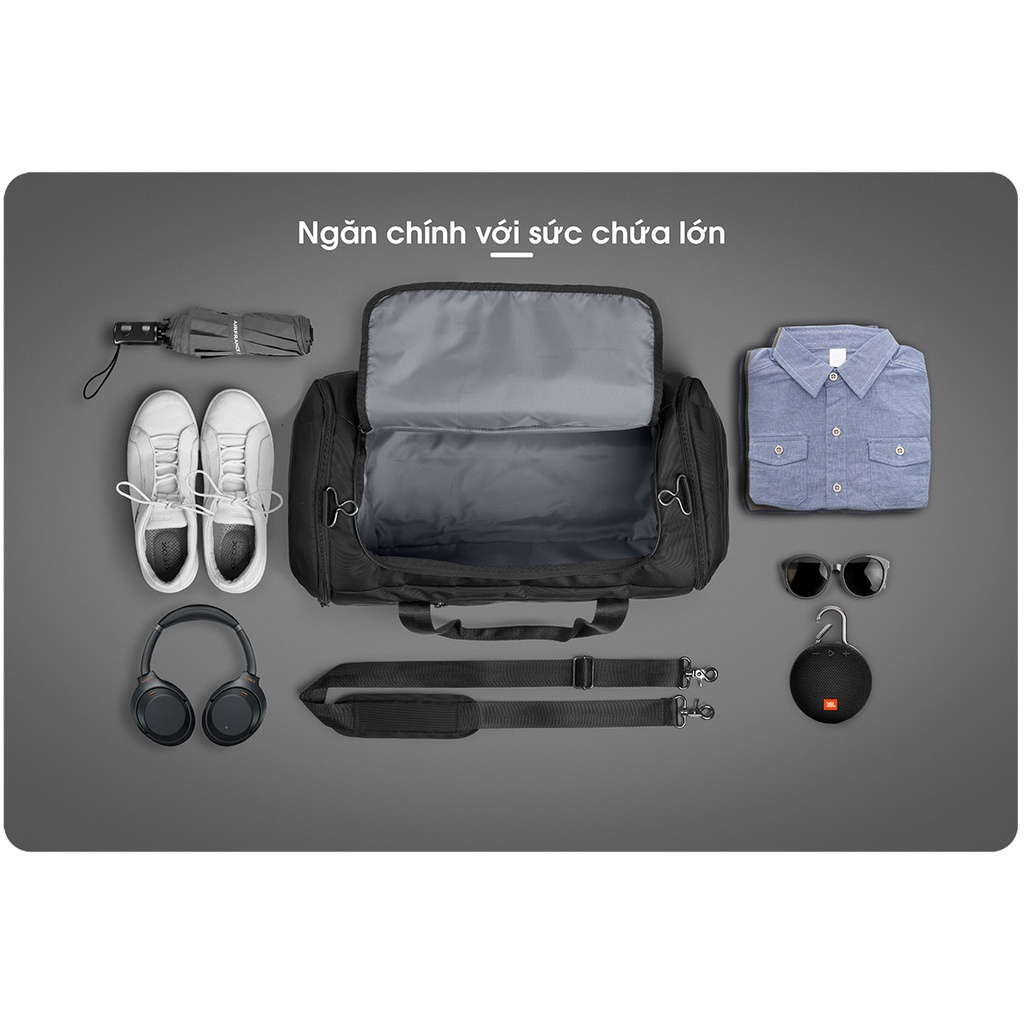 Túi du lịch Kingbag Sky vải trượt nước, sức chứa lớn, có ngăn để giày - Hàng Chính Hãng