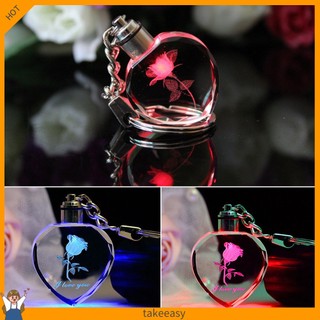 Thời Trang Móc Khóa Hình Trái Tim Có Đèn Led Phát Sáng