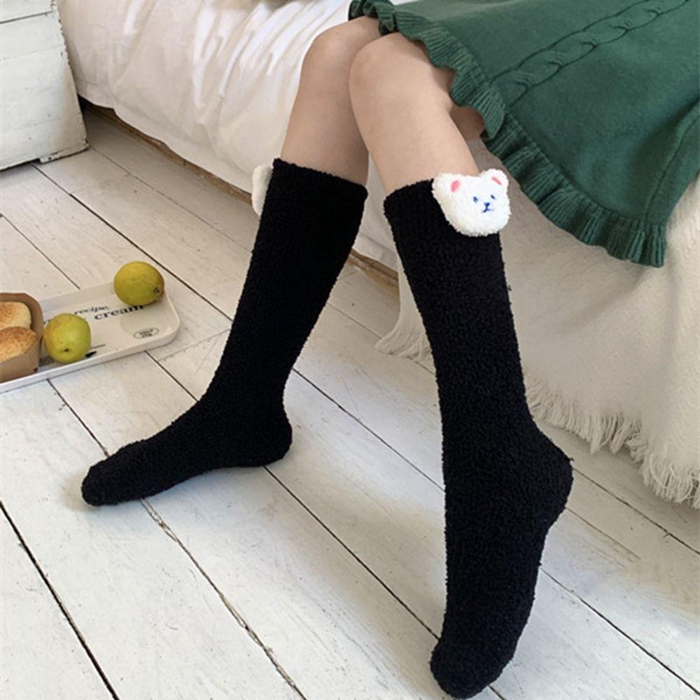 Vớ Nhung Len Màu Sắc Đơn Giản Thời Trang Mùa Đông Dành Cho Nữ