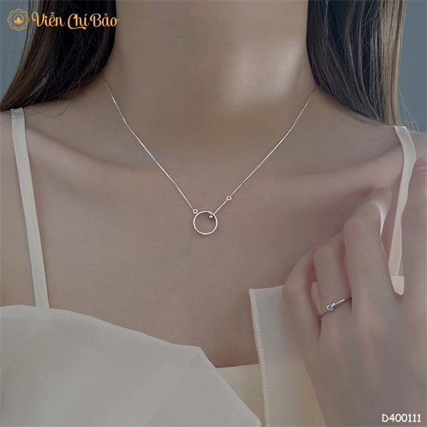 Dây chuyền bạc nữ mặt tròn chất liệu bạc 925 thời trang phụ kiện trang sức nữ Viễn Chí Bảo D400111