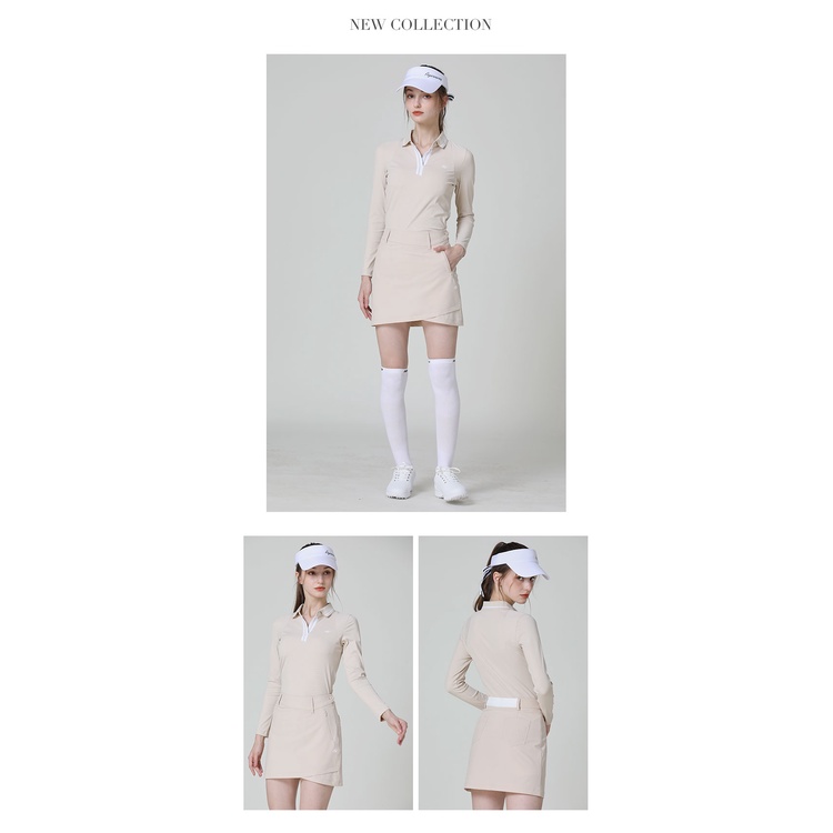 Set váy áo Azureway siêu xinh áo golf nữ thu đông tay dài chất liệu mềm mịn, váy chữ A cao cấp  - HC GOLF