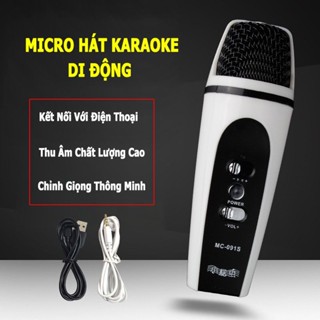 Micro Hát Karaoke Di Động Wea 4.0 Việt Nam - Sử Dụng Cho Điện Thoại Android Và Iphone - Tặng Kèm Dây Sạc Và Jack 3.5