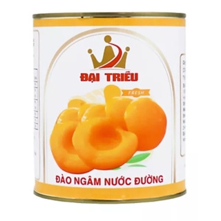 Đào ngâm nước đường đóng lon ĐẠI TRIỀU (đào giòn) - lon 820g