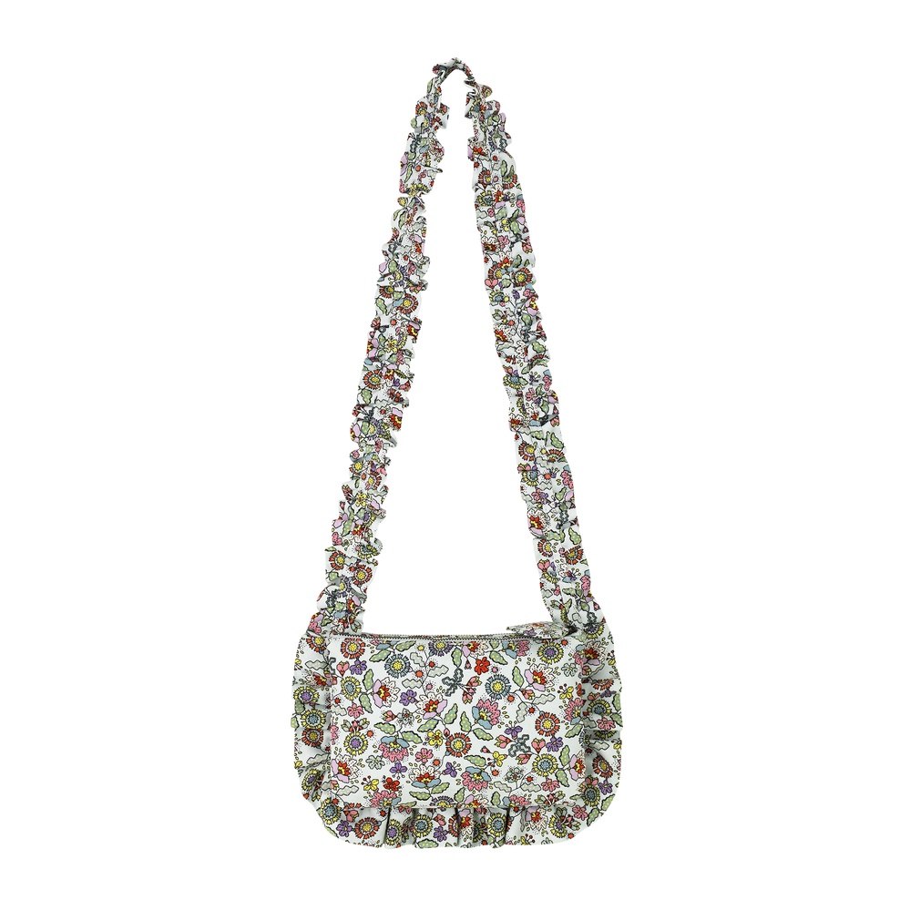 Cath Kidston - Túi đeo chéo/Organic Cotton Ruffle Cross Body - Dense Paisley - Mint