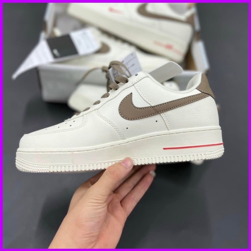 Giày_nike_air force 1 trắng vệt nâu, af1 bản cao cấp chuẩn trung