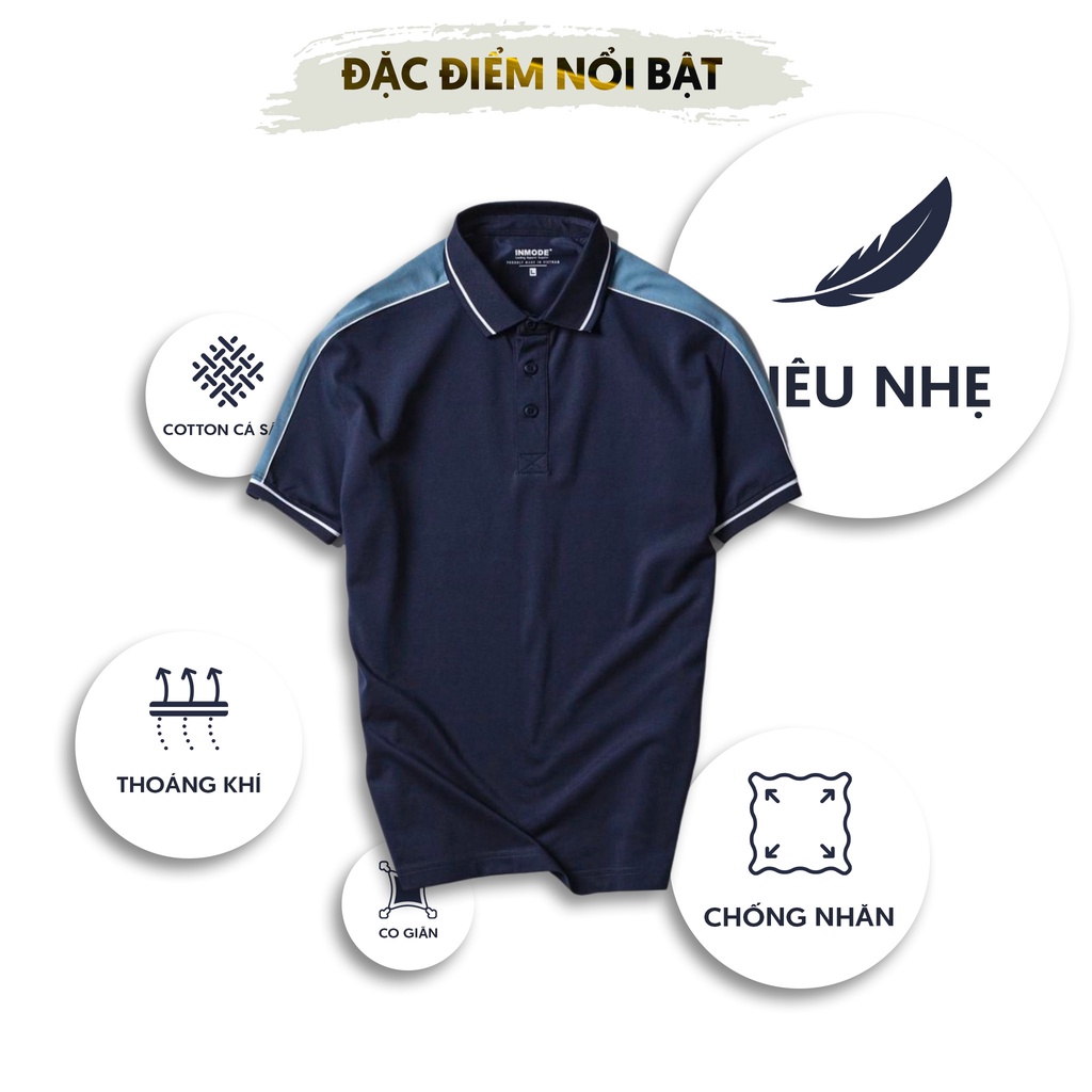 Áo Polo nam BLOOK cổ bẻ phối vải cá sấu Cotton xuất xịn, chuẩn form, trẻ trung, sang trọng, thanh lịch, mã 35525