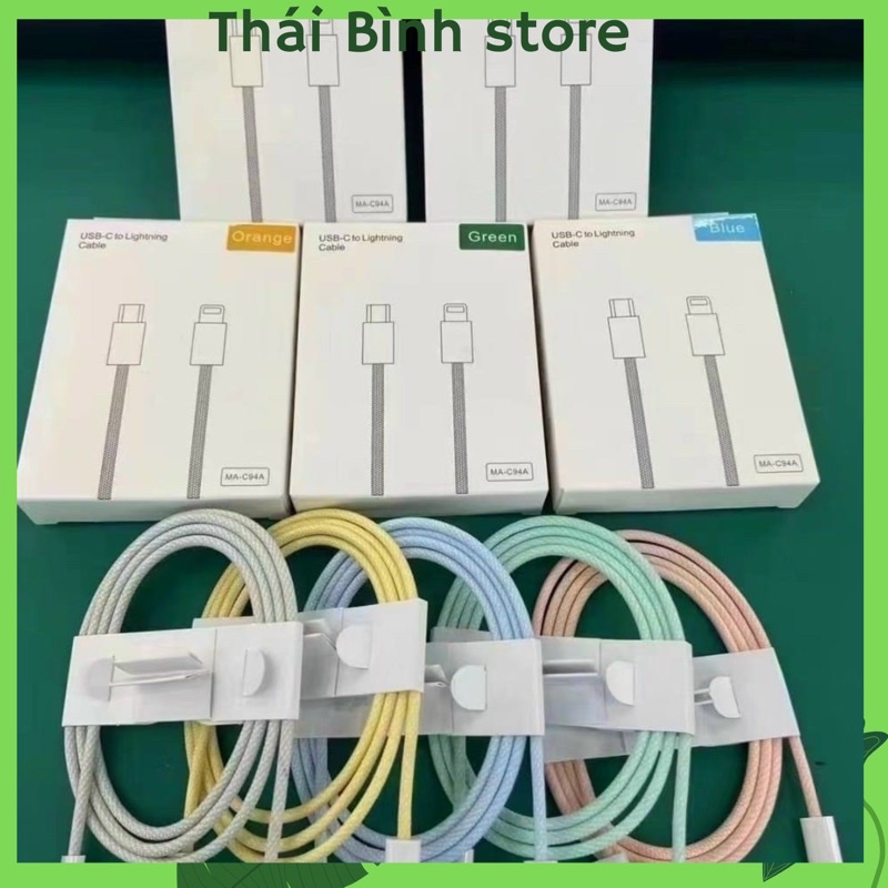 Dây Sạc C 20w Bọc Dù Full Box , cáp sạc nhanh 20w - Hỗ Trợ Sạc Siêu Nhanh - Dùng Cho Các Máy từ ip6 đến 13Prm