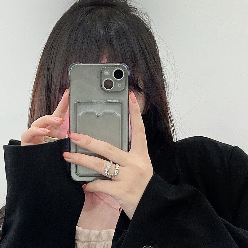 Ốp Iphone Màu Trơn Có Ngăn Đựng Thẻ Tương Thích IPhone 11 Pro Max 6/6plus/6s/6splus/7/7plus/8/8plus XR X XS 12 Pro Max 13 Pro Max