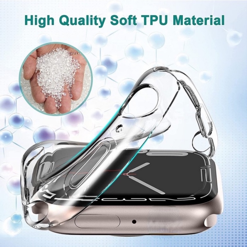 Ốp Bảo Vệ Màn Hình Đồng Hồ Thông Minh 360 Độ Bằng TPU Mềm Trong Suốt Cho IWatch SE 7 6 5 4 3 2 1 SE 7 6 5 4 3 2 1