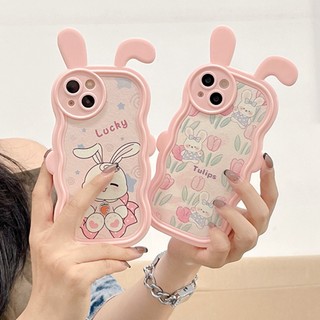 Ốp Điện Thoại Họa Tiết Tai Thỏ / Hoa Tulip Cho iPhone 14 Pro Max 14 Plus 14 13 Pro Max 13 Pro 12 Pro Max 11 X XR XsMax