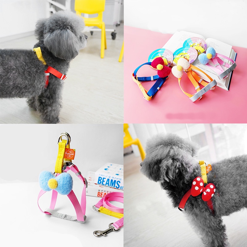 HamshMoc Bộ Dây Dẫn Cún Cưng Đi Dạo Mềm Mại Có Thể Điều Chỉnh