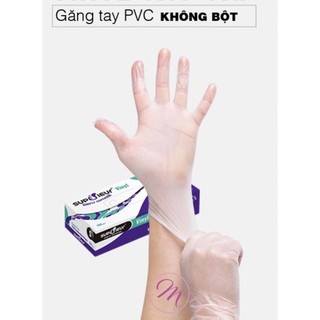 Găng tay y tế VINYL SUPERIEUR trắng trong không bột 100pcs