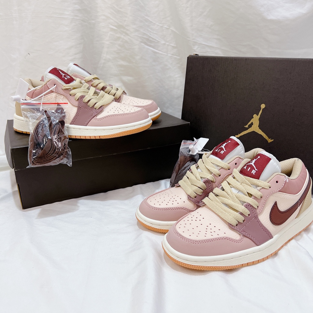 Giày thể thao Jordan cổ thấp màu hồng tím, giày sneaker nam nữ hot 2022
