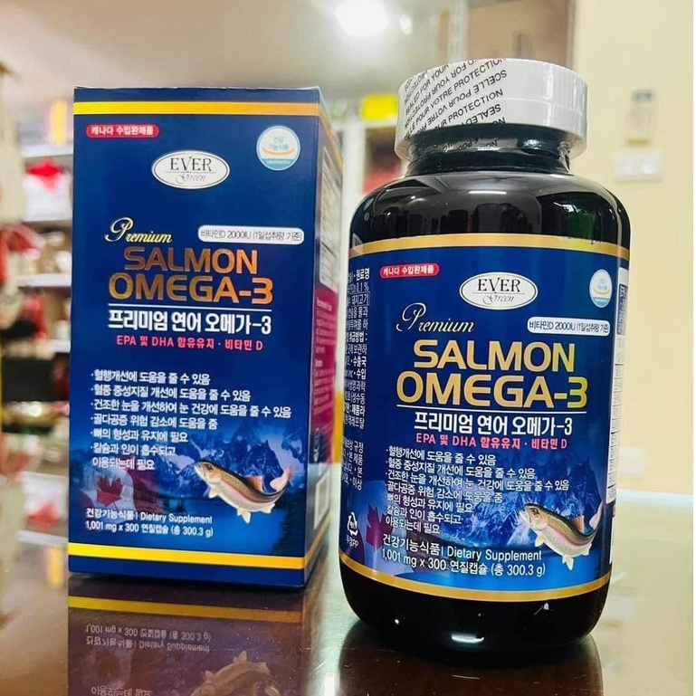 Viên uống dầu cá OMEGA-3 Hàn Quốc. Hộp 300 viên
