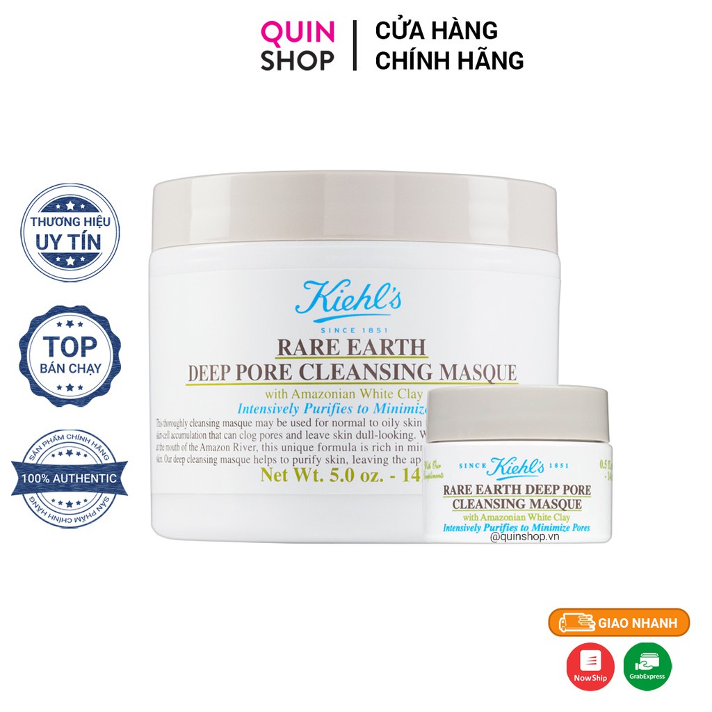 Mặt Nạ Đất Sét Kiehl s , Làm Sạch Sâu Se Khít Lỗ Chân Lông - giảm mụn đầu đen 125ml (freeship)