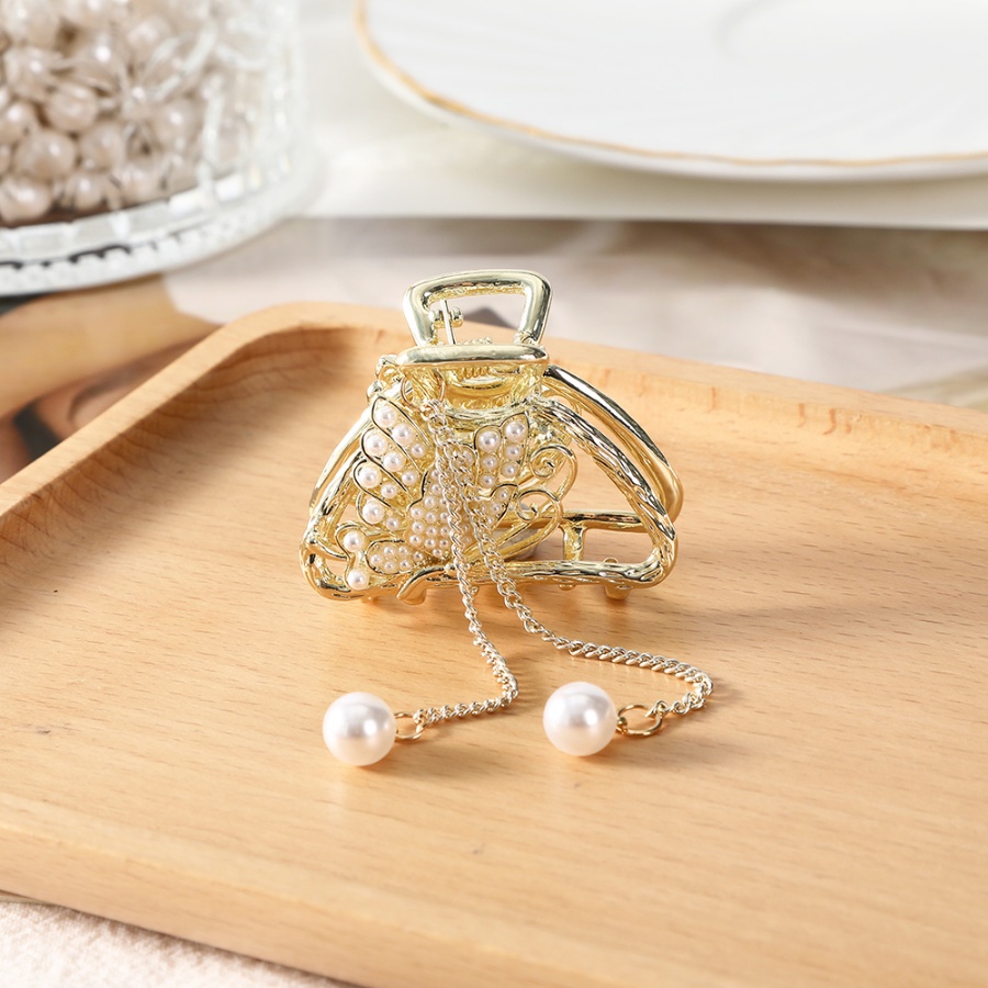 Kẹp Tóc Dạng Chuỗi Hạt Phối Hoa Và Tua Rua Bằng Hợp Kim Dễ Thương Cho Bé Gái