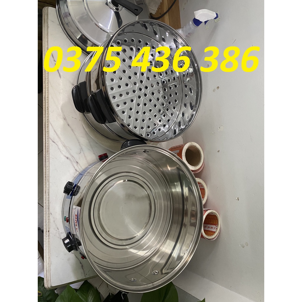 Nồi hấp bánh bao chạy bằng điện 1/2/3 tầng inox 35cm