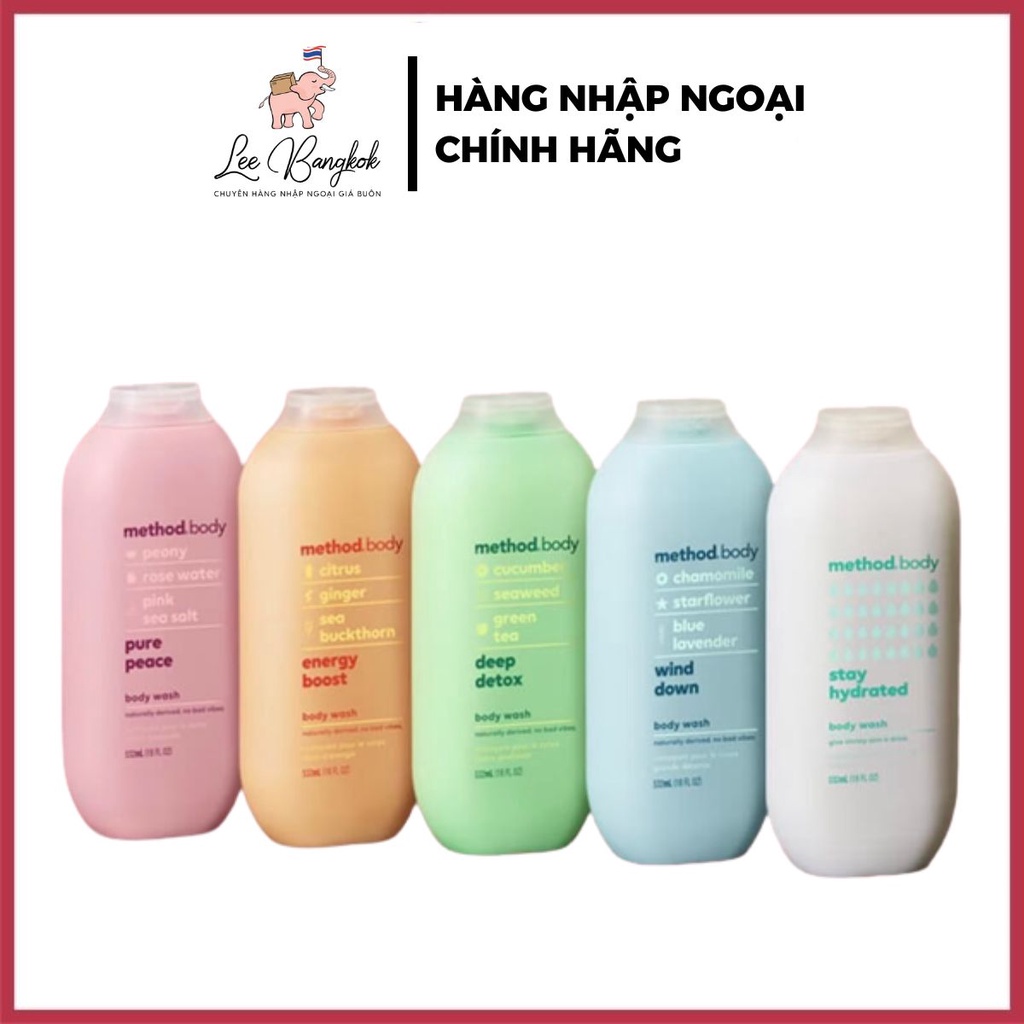 [Hàng Air - Đủ Bill] Sữa Tắm Method Body Wash Úc 532ml Cấp Ẩm Dữơng Trắng Da Cho Da Mịn Màng Sạch Sâu Từ Bên Trong