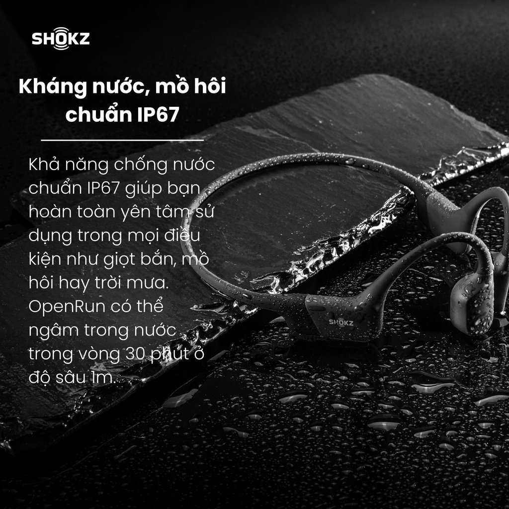 Tai Nghe Bluetooth Thể Thao Dẫn Truyền Âm Thanh Qua Xương SHOKZ OPEN RUN MINI S803 Màu Đen - Bảo Hành 2 năm