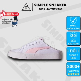 Giày Puma Mule Chính Hãng 💙FREESHIP💙 Puma Bari Mule White Pink - Giày Sneaker Puma Đạp Gót - Simple Sneaker