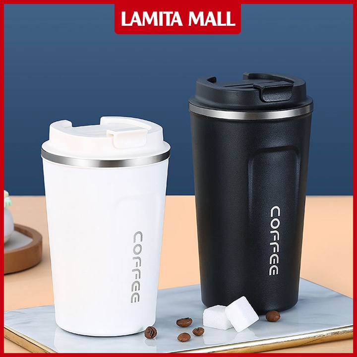Cốc Giữ Nhiệt Coffeeholic Inox 304 Dung Tích 510ml Cao Cấp Kiểu Dáng Hàn Quốc Cầm Tay Sang Trọng Lamita BNG08