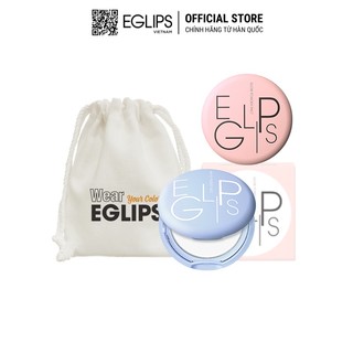 Combo 2 Phấn phủ Eglips Blur/ Oil cut/ Glow/ Air Fit Powder Pact 8g + Túi mỹ phẩm dây rút Eglips