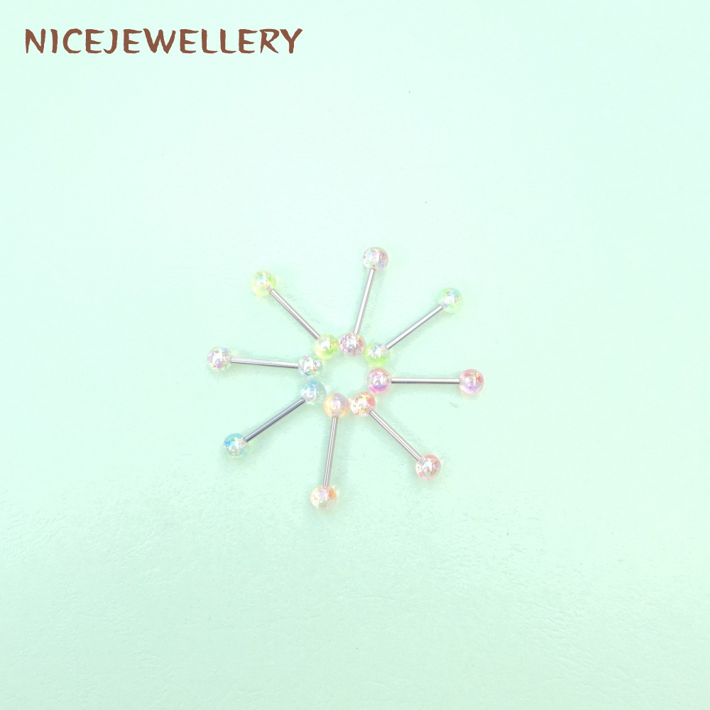 1 Khuyên Lưỡi Nhiều Màu 14G Bằng Thép Không Gỉ