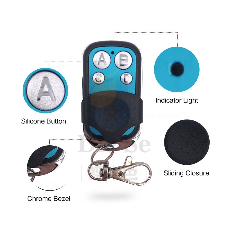 Bộ điều khiển từ xa DIESE không dây RF rơ le 433Mhz DC12V 4 gang thích hợp cho gara và công tắc đèn