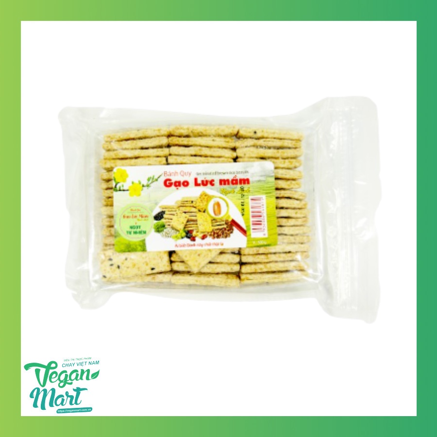 Bánh Gạo Lứt Mầm Ngok Linh Ít Ngọt Bổ Dưỡng Gói 300Gr - Vegan Mart