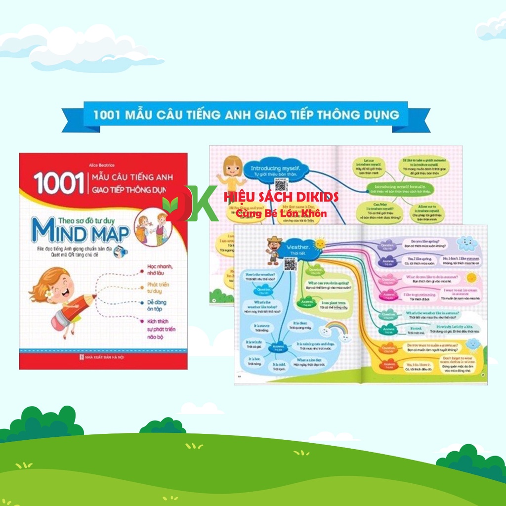 Bộ sách học Tiếng Anh theo sơ đồ tư duy Mind Map Từ vựng và Mẫu câu giao tiếp cho bé