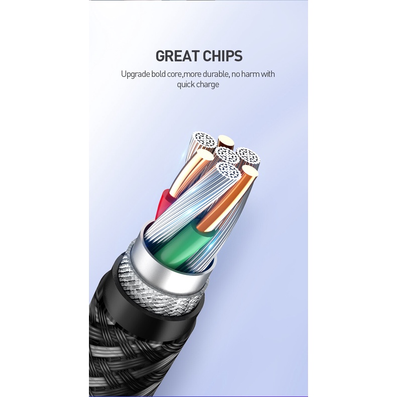 Dây Cáp Sạc USB Bằng Nylon Bện Cho Điện Thoại Android Samsung Xiaomi Redmi Pocophone Huawei Oppo Vivo y11