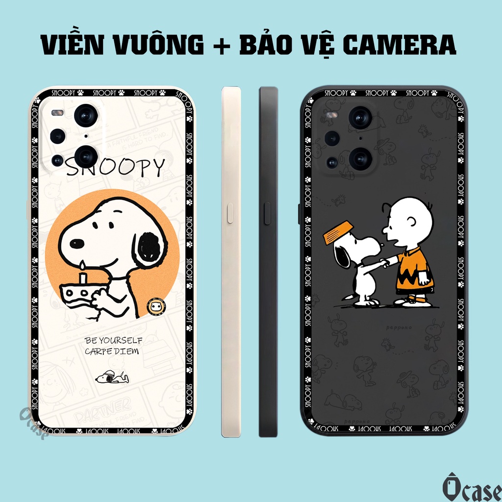 Ốp lưng Oppo Find X3 / Find X3 Pro in hình chú chó dễ thương cạnh viền vuông có bảo vệ camera