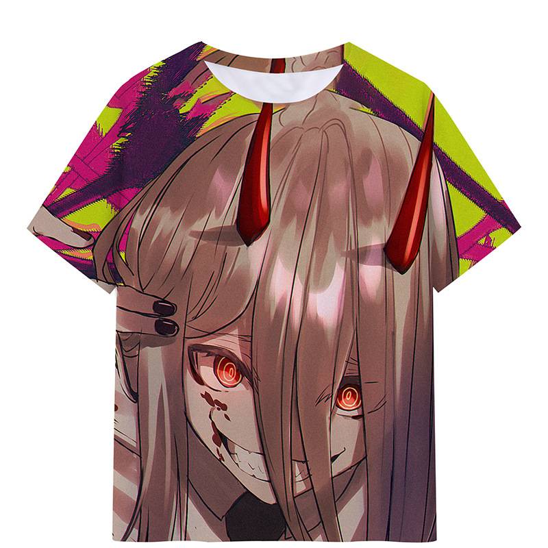 Áo Thun Tay Ngắn Dáng Rộng In Họa Tiết Ag1 Chainsaw Man Makima Denji Thời Trang Cho Nam Và Nữ