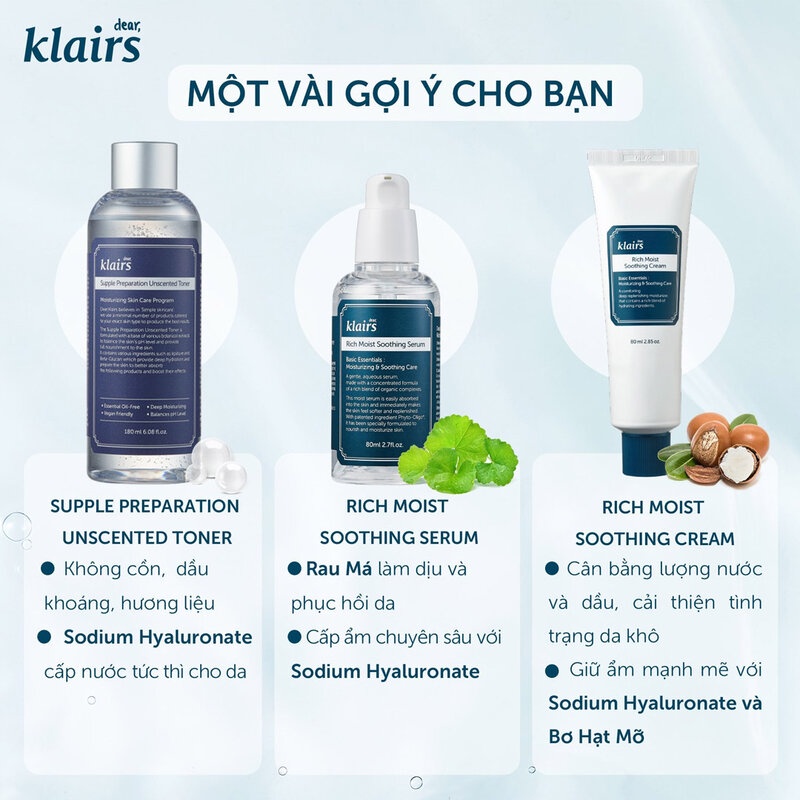 Toner Klairs - Nước hoa hồng Dear, Klairs Supple Preparation Unscented / Facial Toner 180ml (Không Mùi / Có Mùi)