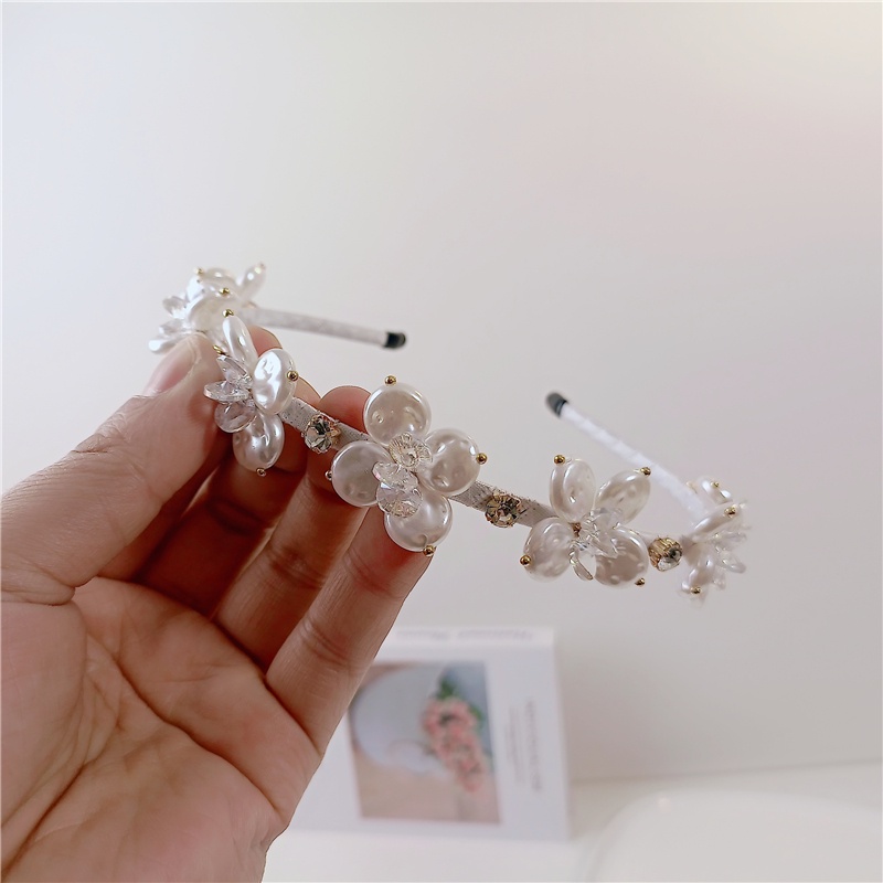 Cài Tóc Hoa Đính Ngọc Trai Thanh Lịch Phong Cách Hàn Quốc Mới