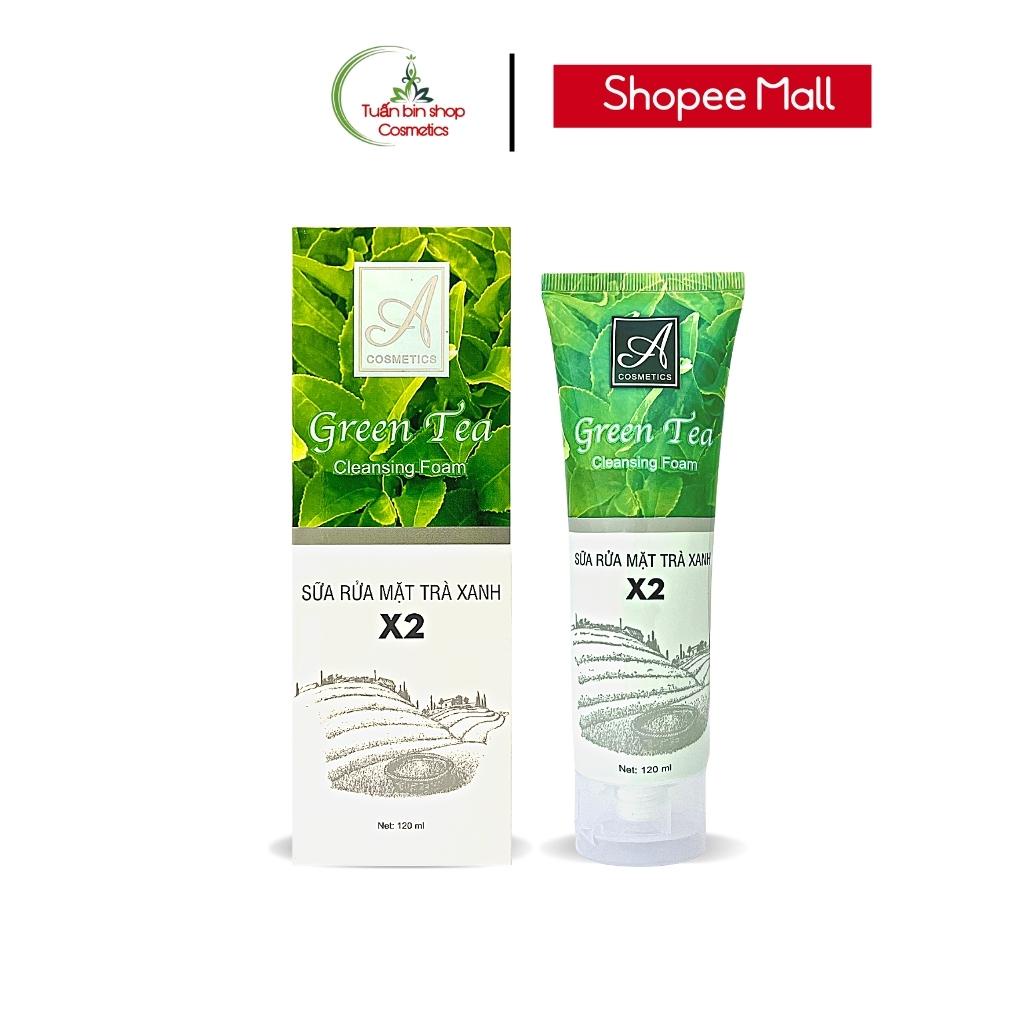 Sữa rửa mặt trắng da Mềm a cosmetics, sữa rửa mặt trà xanh x2 120ml