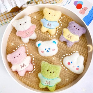 Korean ins girls plush brooch cute cartoon school bag pins small accessories student badge bag small accessories