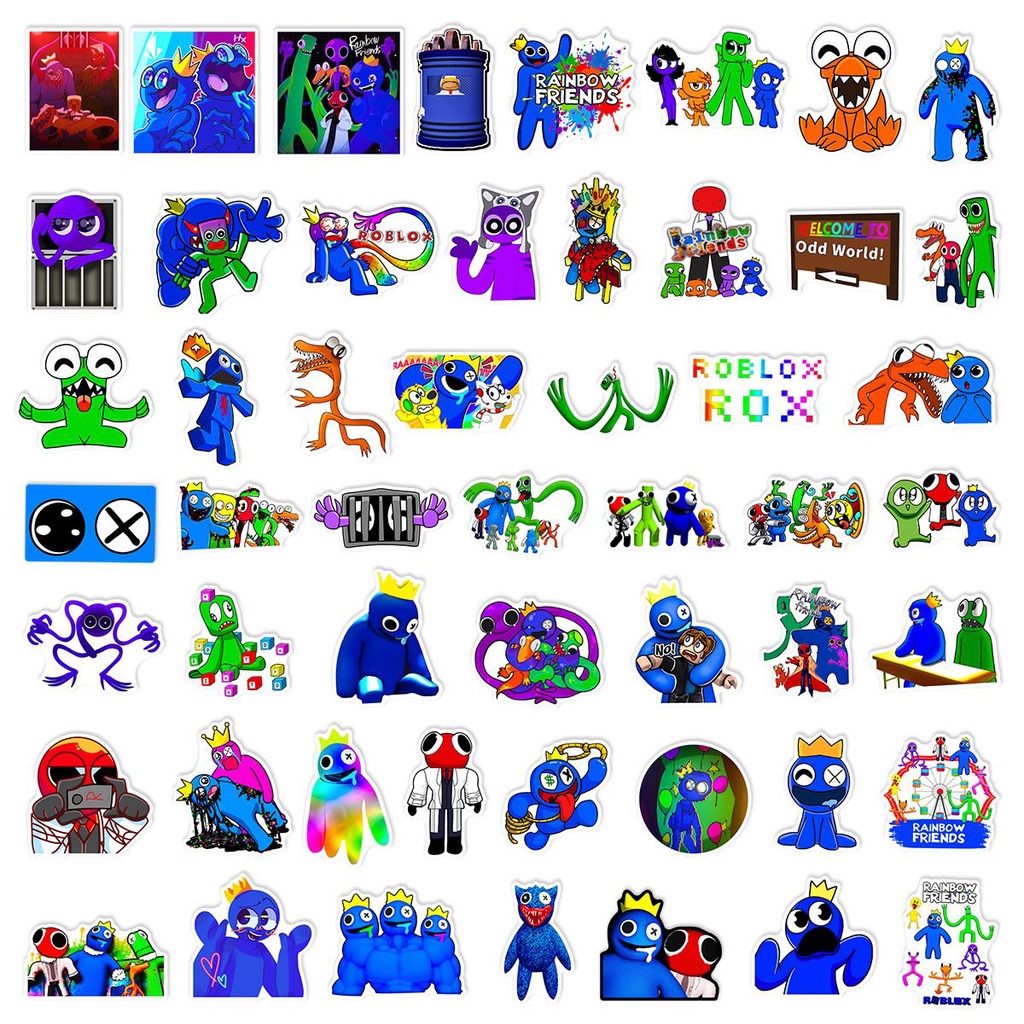 50Pcs Roblox Rainbow Friends Stickers Waterproof Reusable Decor For Luggage Case gift