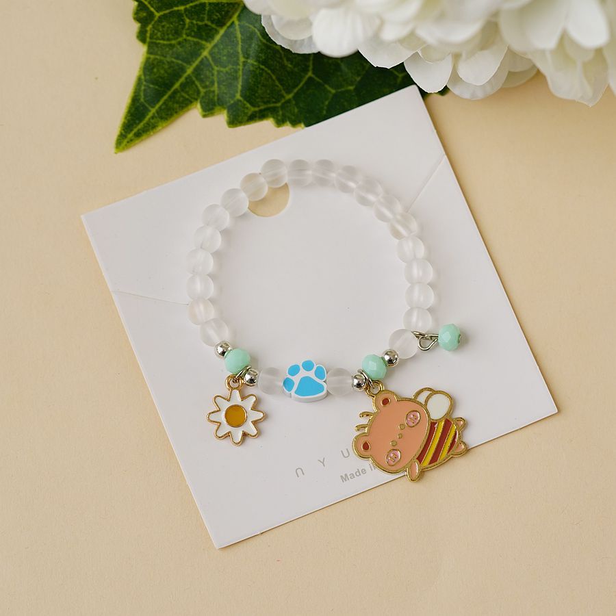 Vòng Đeo Tay Xỏ Hạt Pha Lê Hình Mèo Dễ Thương Phong Cách Hàn Quốc 2022