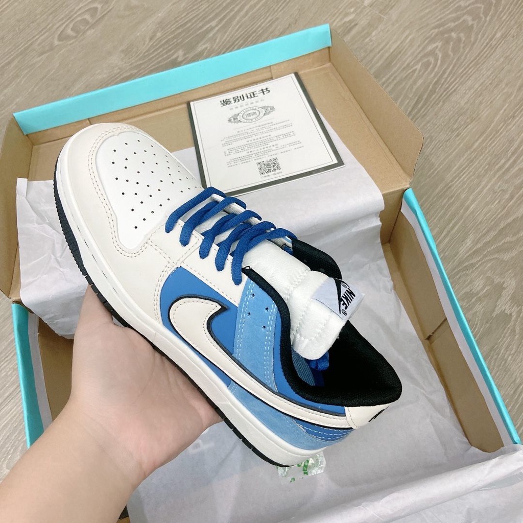 Giày Thể Thao Trượt Ván Cổ Thấp Màu Xám Xanh Dương SB Dunk Mới Dễ Phối Đồ Cho Nam Và Nữ SB