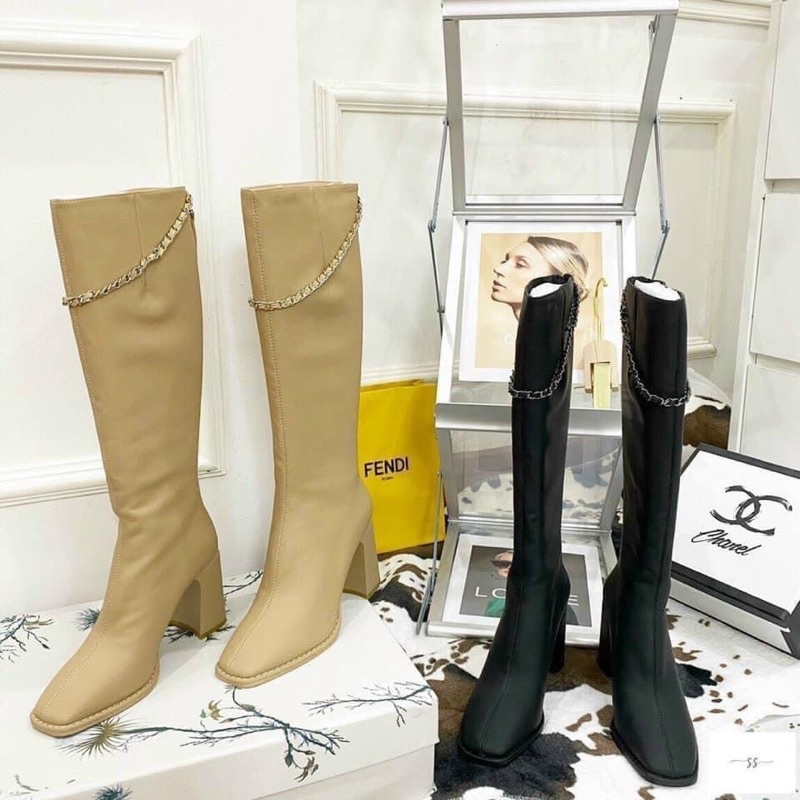 MÃ C9933-209 BỐT ĐÙI DA LÌ PHỐI XÍCH FULL BOX