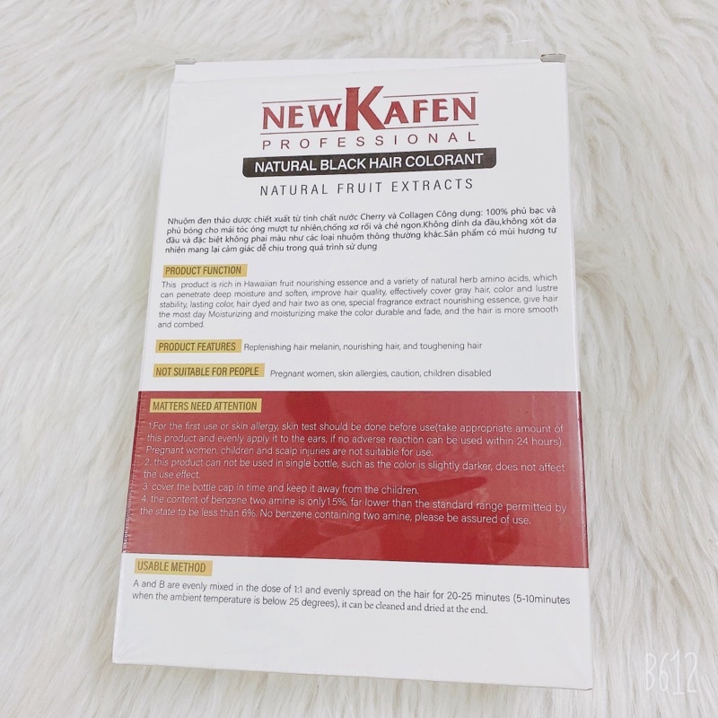 Nhuộm đen, Nhuộm nâu thảo dược New Kafen Cherry CAO CẤP không dính da đầu 500MLX2 - Phủ bạc tóc nhanh