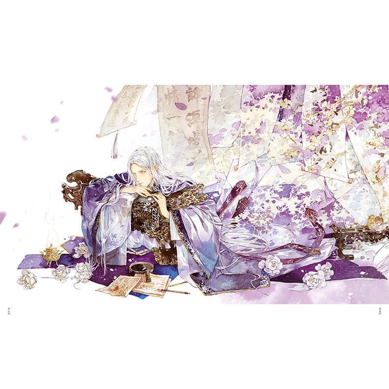 Triều Hoa - Artbook nghệ thuật tranh hướng dẫn vẽ màu nước mỹ nam minh họa nhân vật