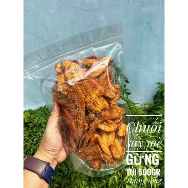 Chuối Sấy Mè Gừng Giòn Tan 1Kg  ,  Hàng ngon nhà làm