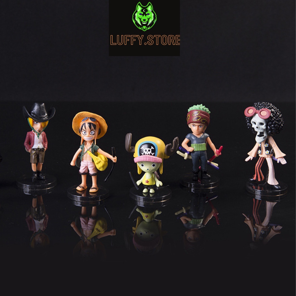 Mô hình One Piece Luffy Store Rozo 6 nhân vật băng mũ rơm luffy rozo sanji chibi cao 9,8cm , figure anime one piece