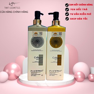 Cặp Dầu Gội Xả Collagen VINGE Plus 1000ml ,combo dầu gội, dầu xả thơm lâu phục hồi róc, ngăn rụng tóc tại nhà