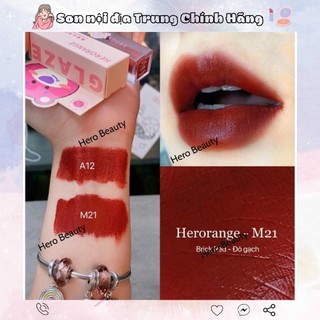 Son kem Herorange gấu cute bản dupe A12 Cao Cấp